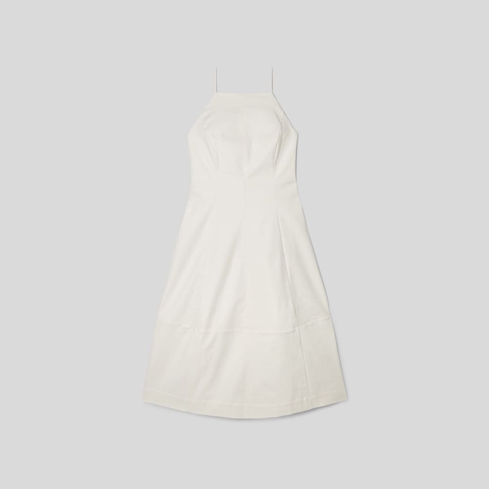 The Structured Cotton Bell Dress | Bone - Image 2