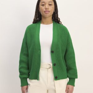 The Boxy Cardigan in Everyday Cotton | Grass Green