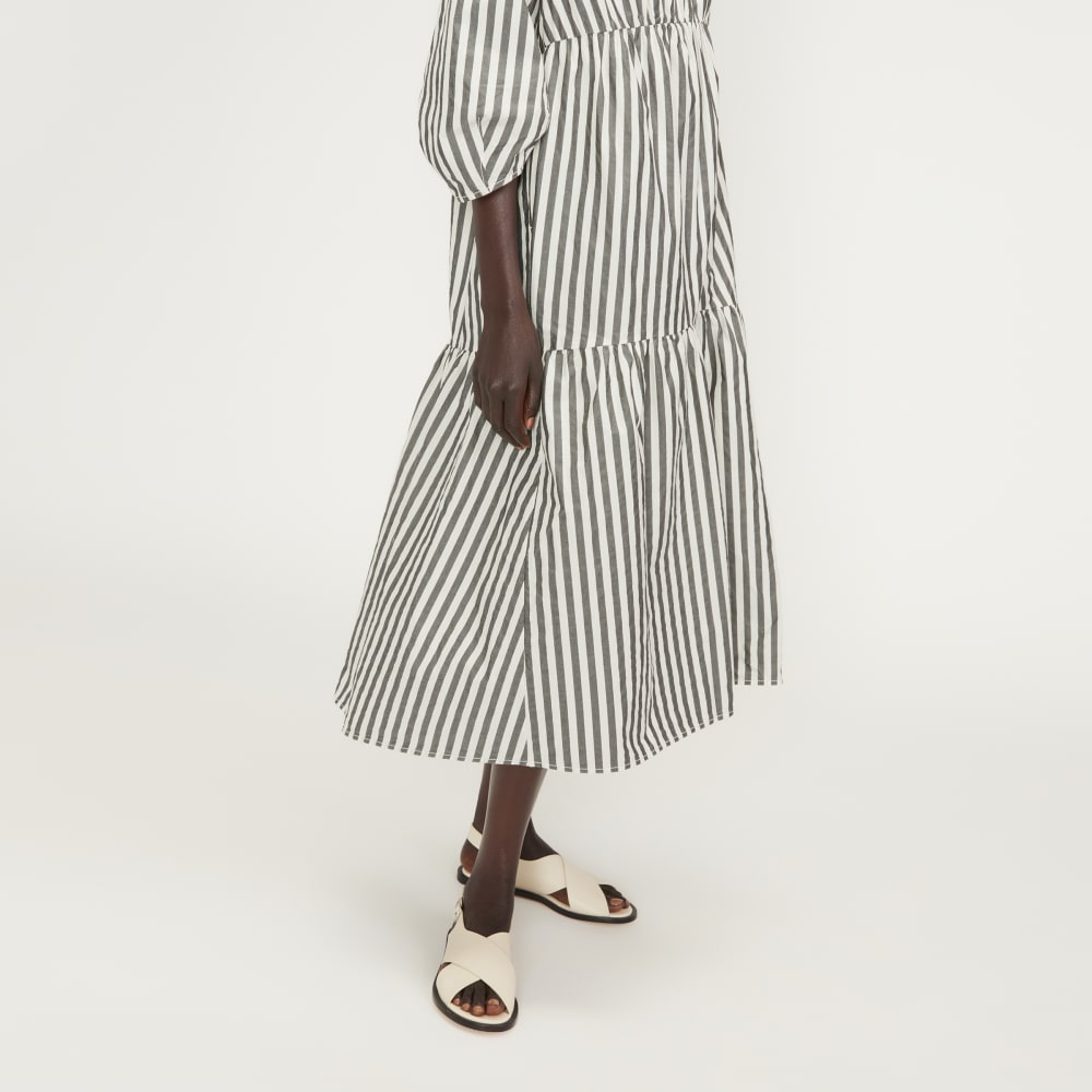 The Poplin Tiered Dress | Bone / Black - Image 6