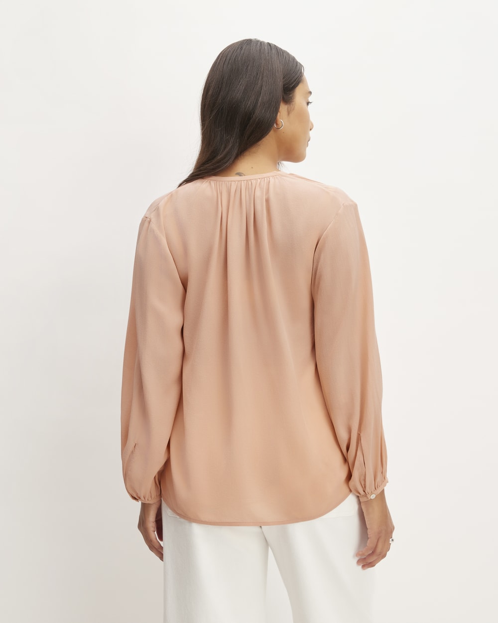 The Washable Clean Silk Shirred Blouse | Blush Pink - Image 6