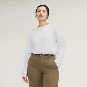 The Organic Cotton Relaxed Long Sleeve Tee | White