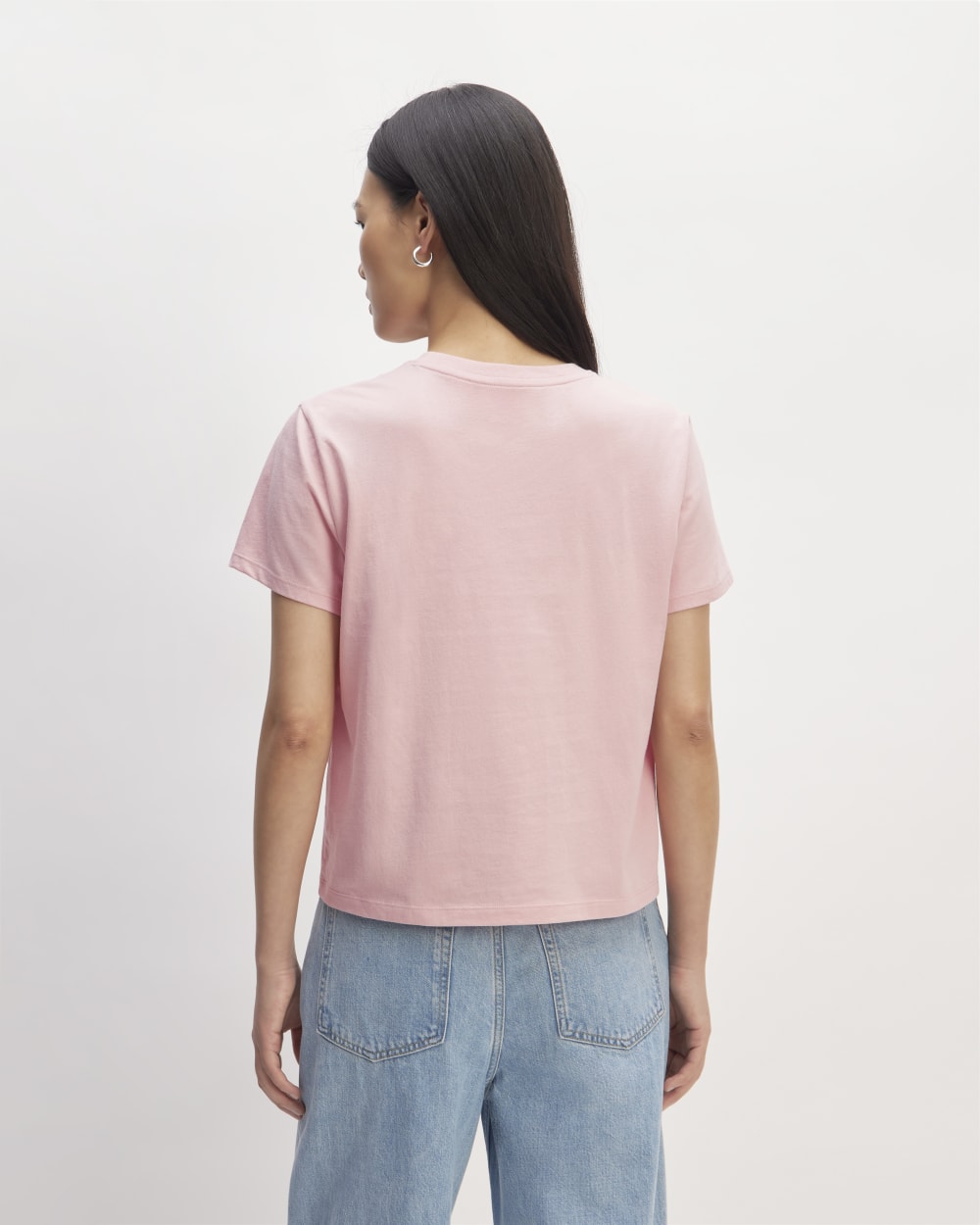 The Box-Cut Tee in Essential Cotton | Rose Pink | Pocket - Image 4