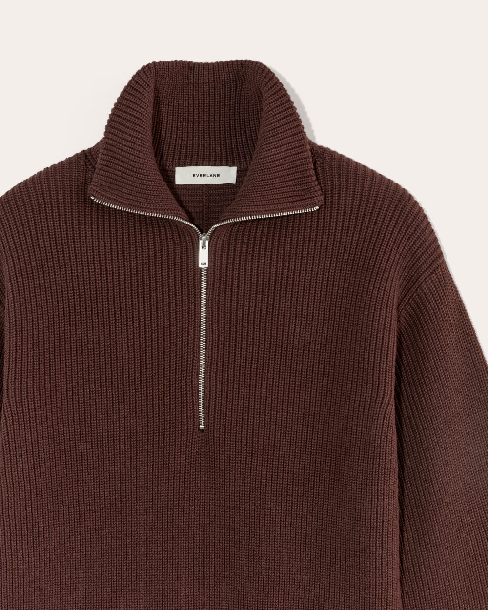 The Half-Zip in Everyday Cotton | Dark Mahogany - Image 6