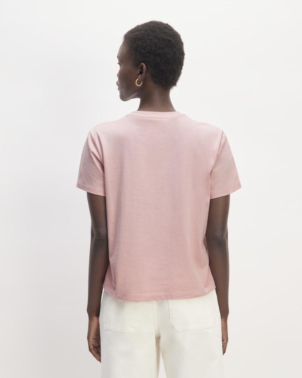 The Box-Cut Tee in Essential Cotton | Rose Pink | No Pocket - Image 4