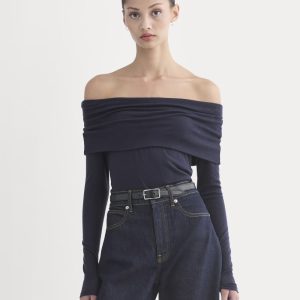 The Off-the-Shoulder Top in Butterluxe | Deep Navy