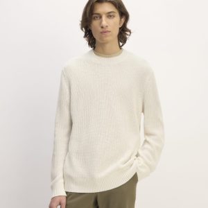 The No-Sweat Ribbed Crew | Heathered Canvas