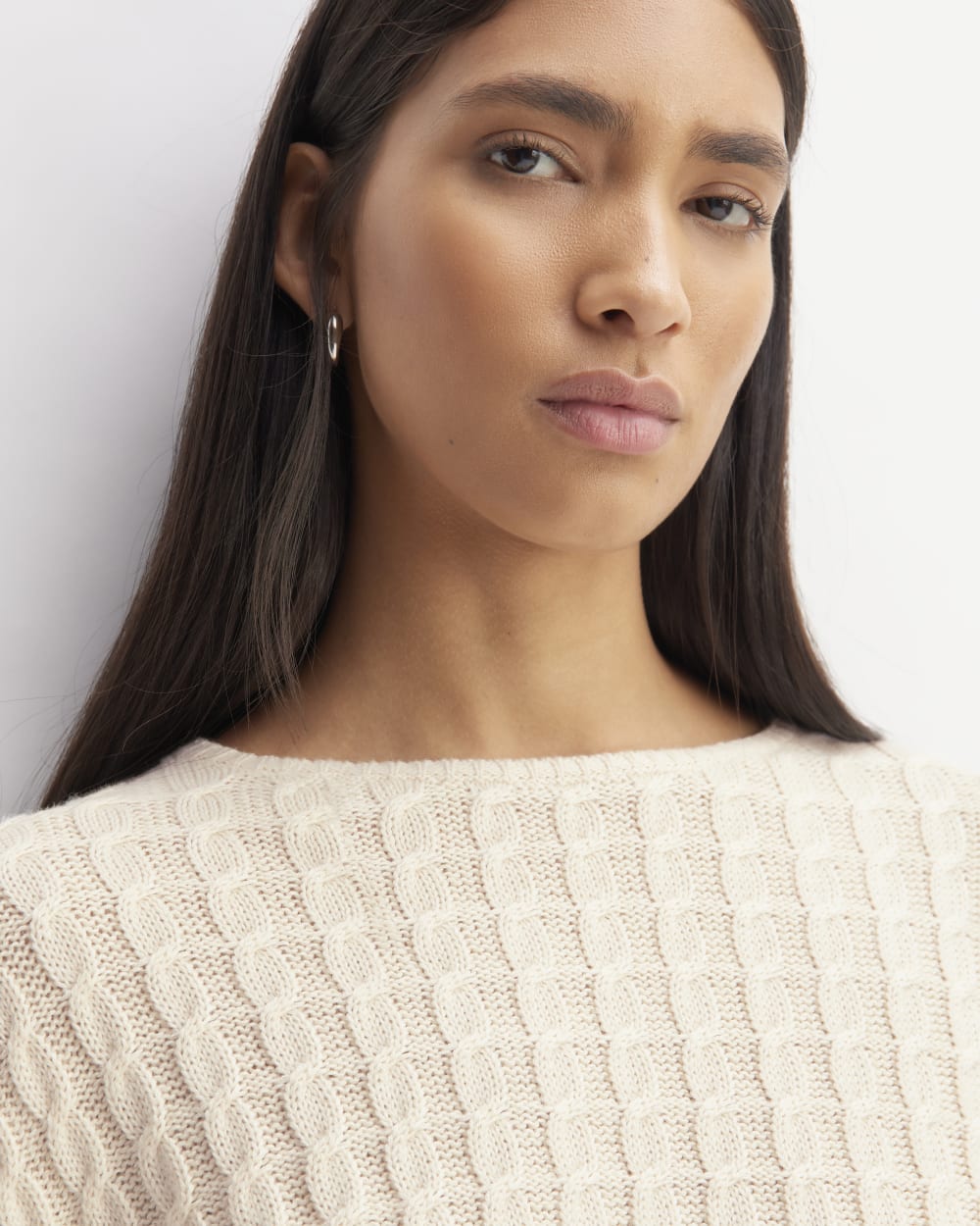 The Cotton Merino Cable Crew | Canvas - Image 4