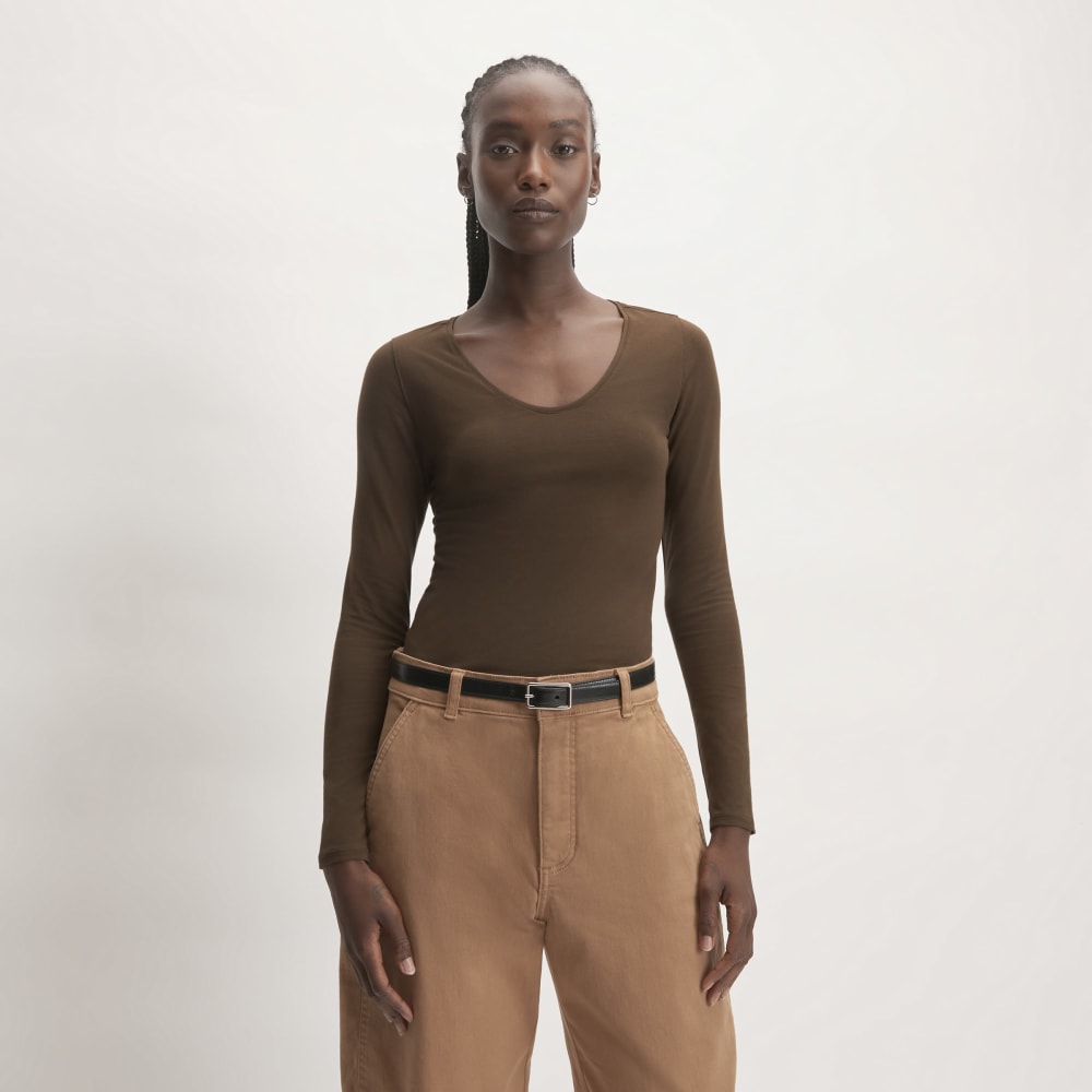 The Supima? Form Ballet Neck Tee | Cocoa