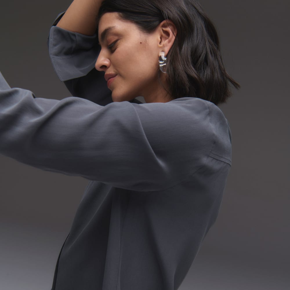 The Must-Have Shirt in Washable Silk | Slate Grey - Image 3