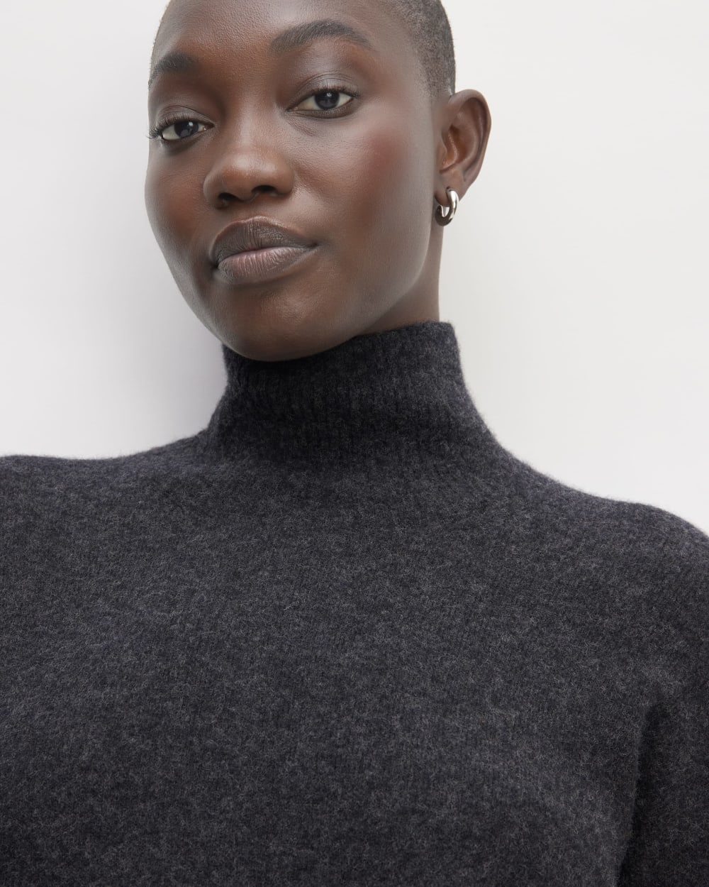 The Cozy Stretch Turtleneck Dress | Charcoal - Image 4