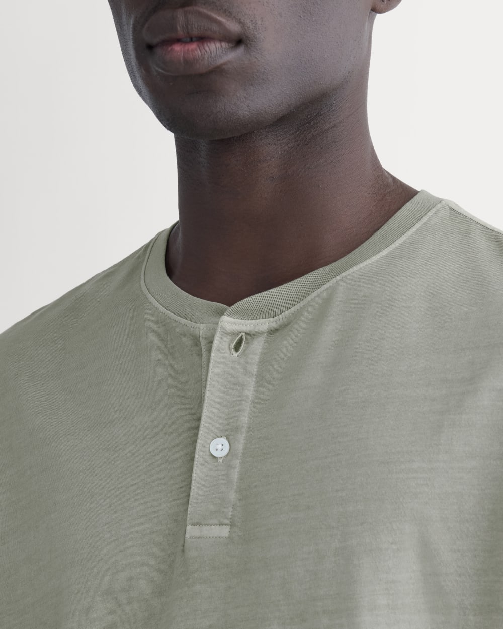 The Essential Organic Garment-Dyed Henley | Seagrass - Image 4