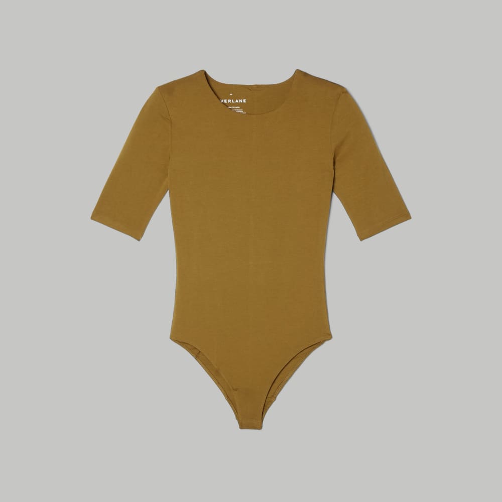 The Short-Sleeve Crew Neck Bodysuit | Tapenade | Bikini - Image 2