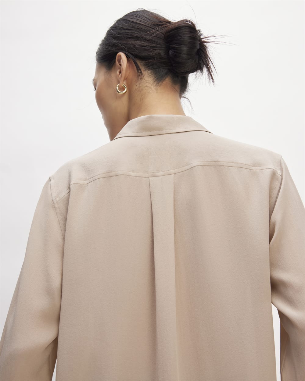 The Utility Shirt in Washable Silk | Burnt Sugar - Image 5