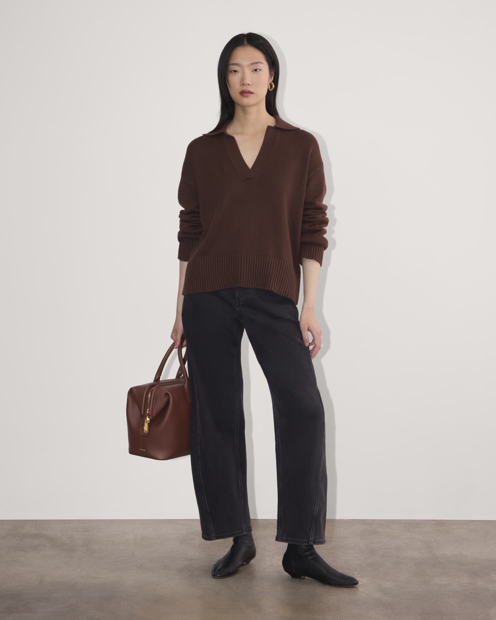 The Boxy Polo in Everyday Cotton | Dark Mahogany - Image 4