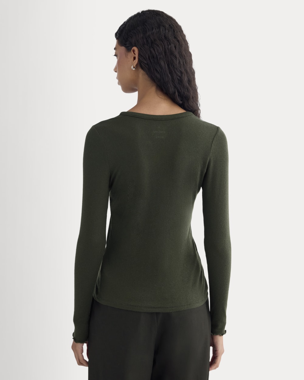 Sheer V-Neck Cardigan in Butterluxe | Dark Green - Image 5