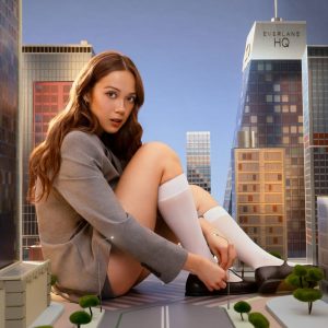 Eira Petite Dots Knee-High Socks | White