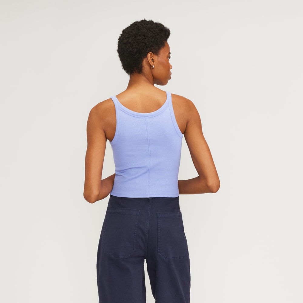 The Pima Micro-Rib Short Tank | Cornflower Blue - Image 3