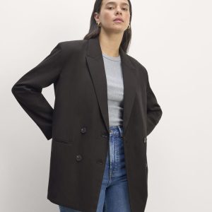 The Double-Breasted Blazer in Buttersmooth | Black