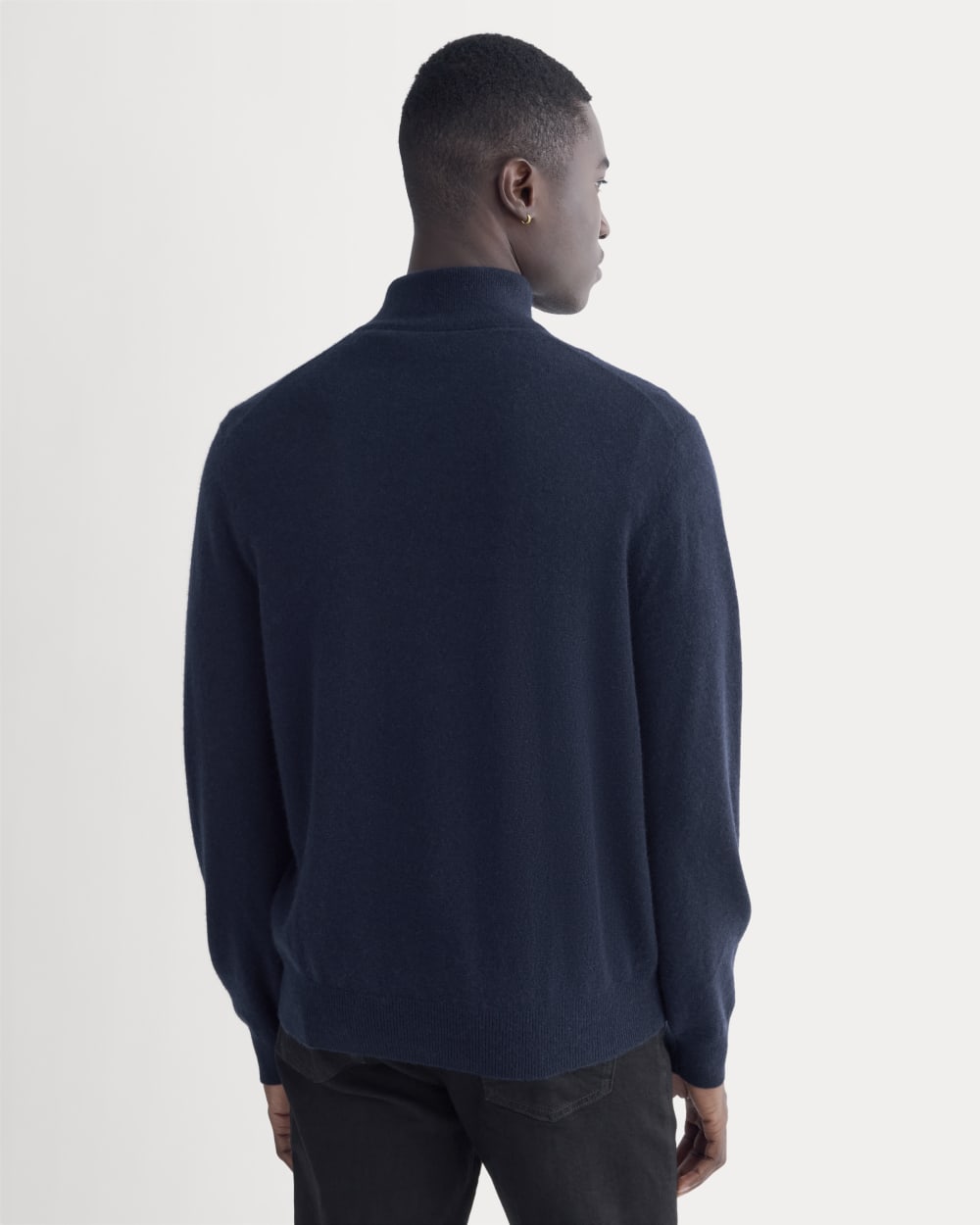 Cashmere Quarter Zip Sweater | Navy - Image 5