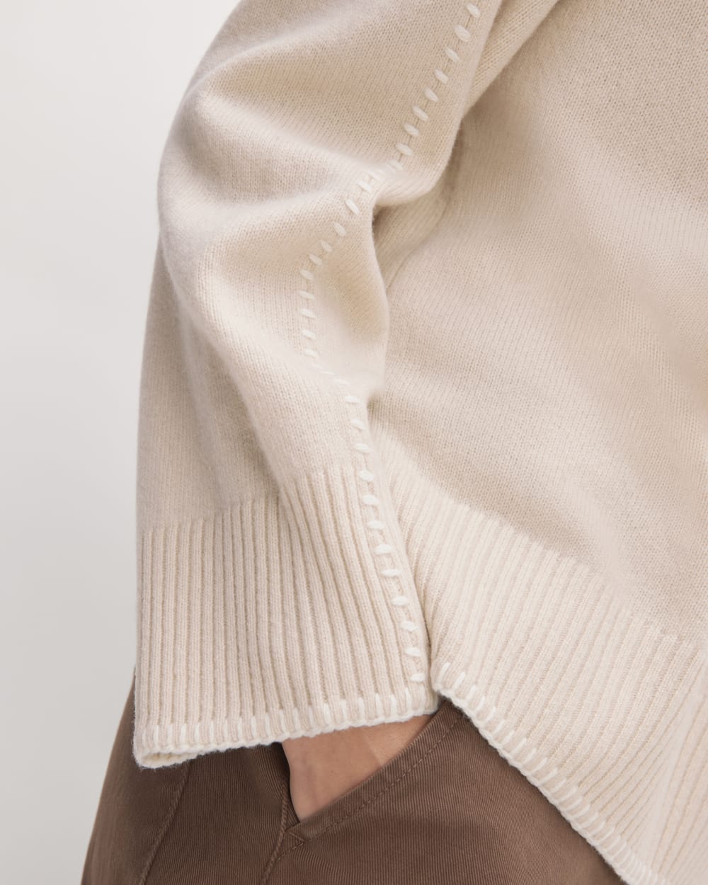 The Good Merino Wool Crewneck Sweater | Buttermilk / White - Image 5