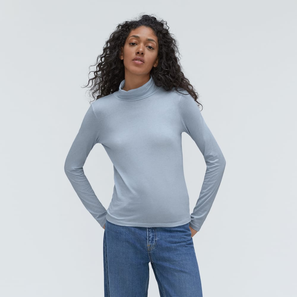 The Organic Cotton Turtleneck | Mist