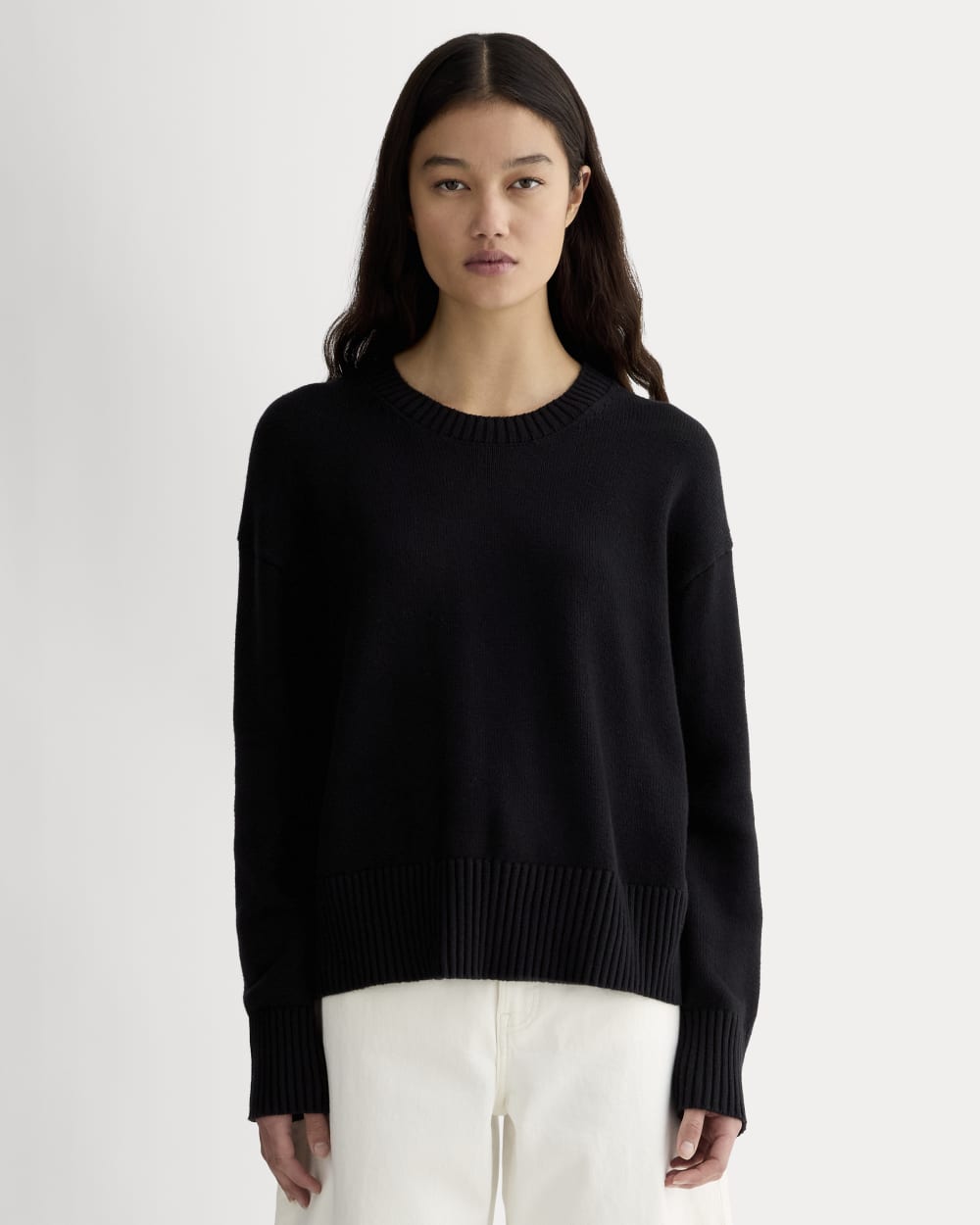 The Boxy Sweater in Everyday Cotton | Black