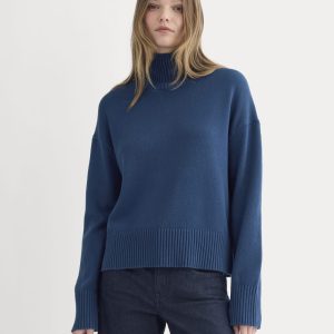 The Boxy Turtleneck in Everyday Cotton | Deep Lazuli Blue