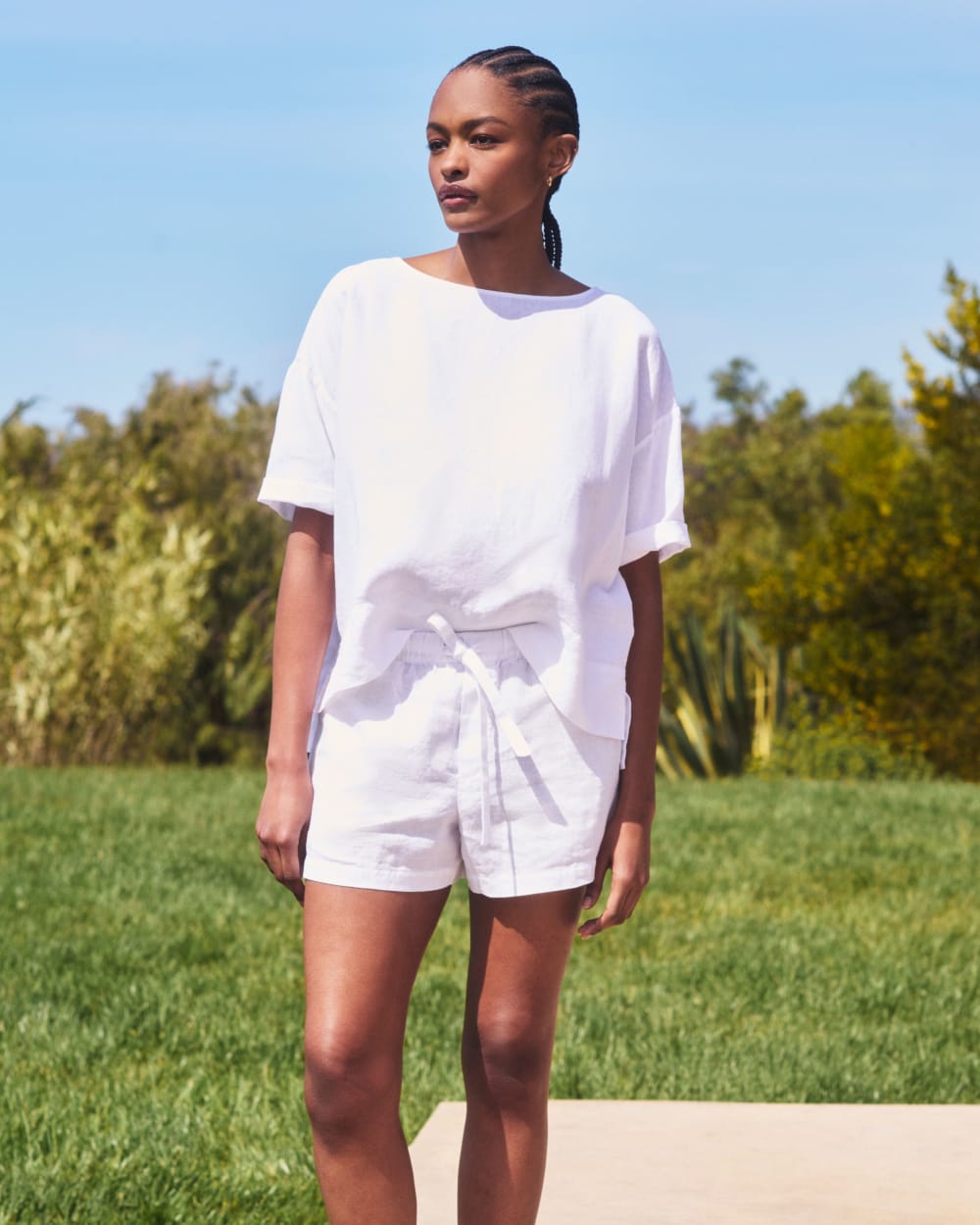The Boatneck Top in Linen | White - Image 8