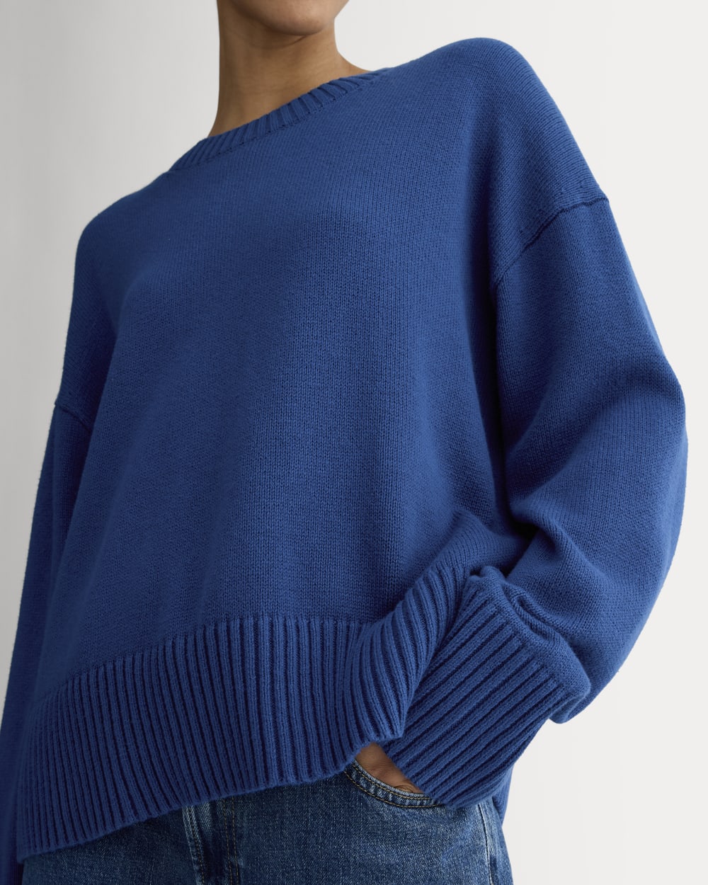 The Boxy Sweater in Everyday Cotton | Bright Cobalt - Image 4