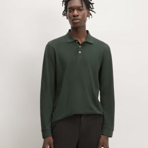 The Long-Sleeve Pique Polo | Scarab