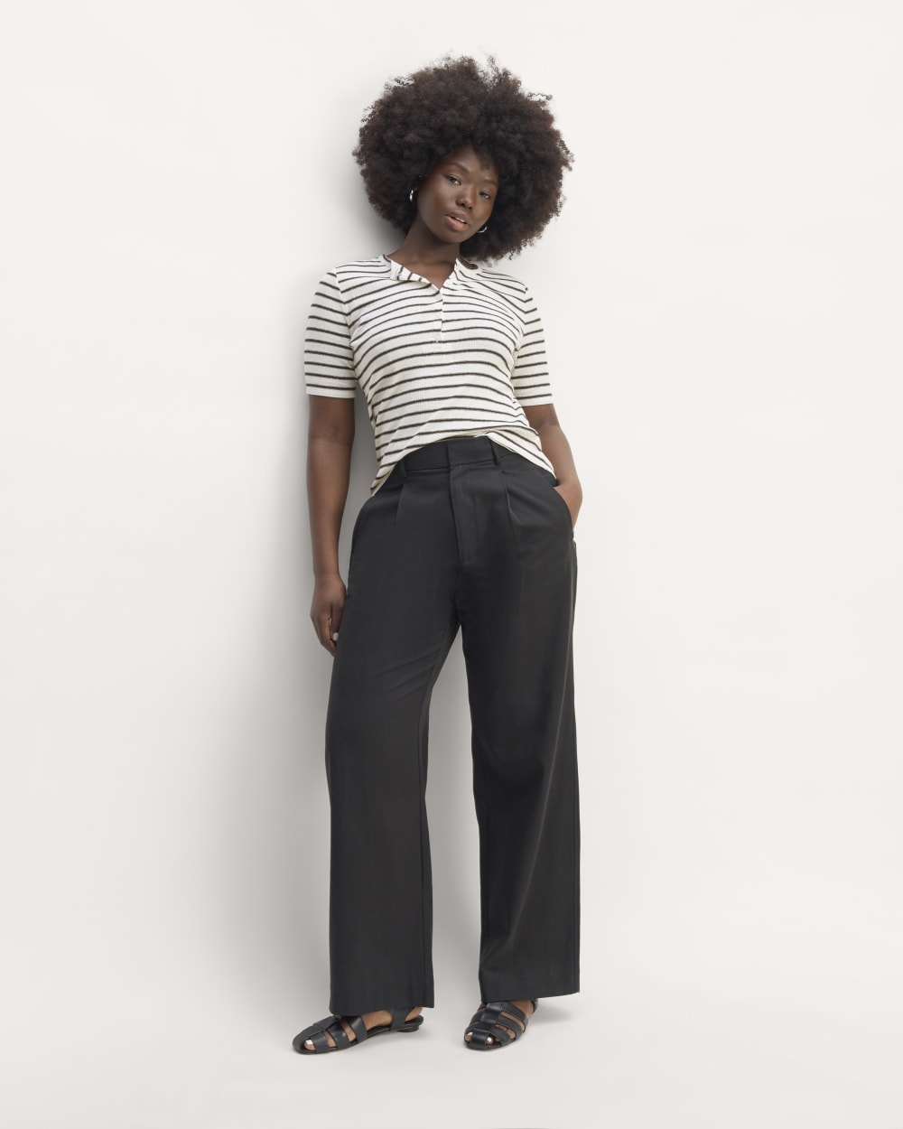 The Vintage Rib Henley | Bone / Black - Image 3