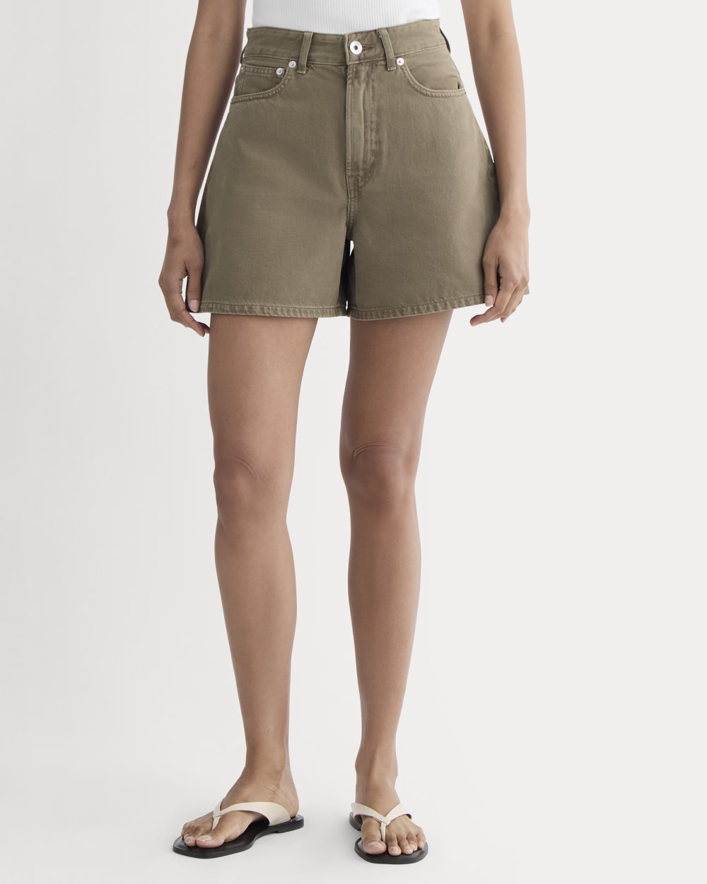 The A-Line Denim Short | Garment-Dyed Chocolate - Image 3