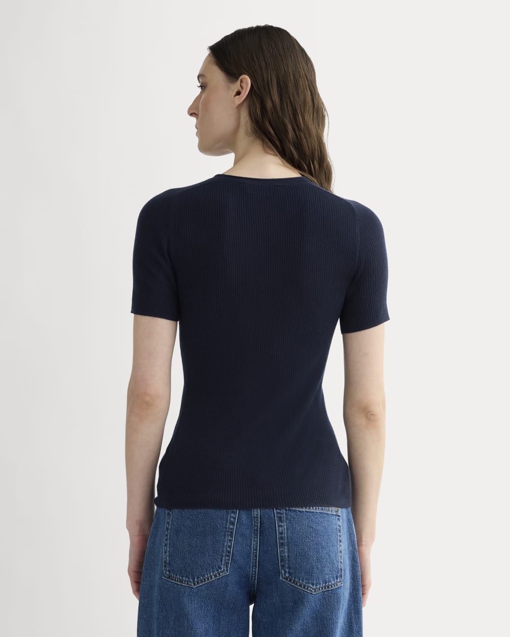 The Sweater Tee in Ultrasoft Merino | Navy - Image 5