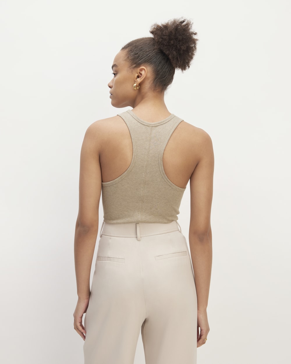 The Luxe Rib Racerback Tank | Heathered Tan - Image 4