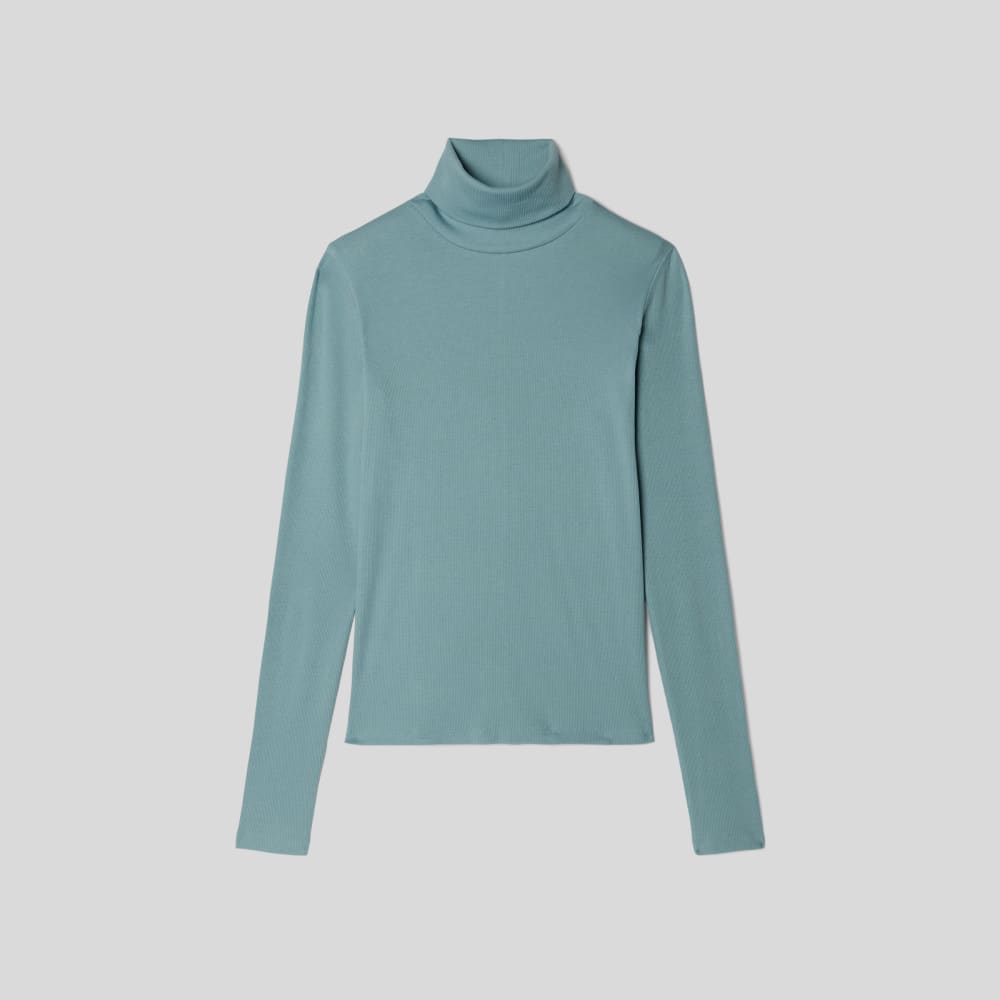 The Luxe Micro-Rib Turtleneck | Blue Shadow - Image 2