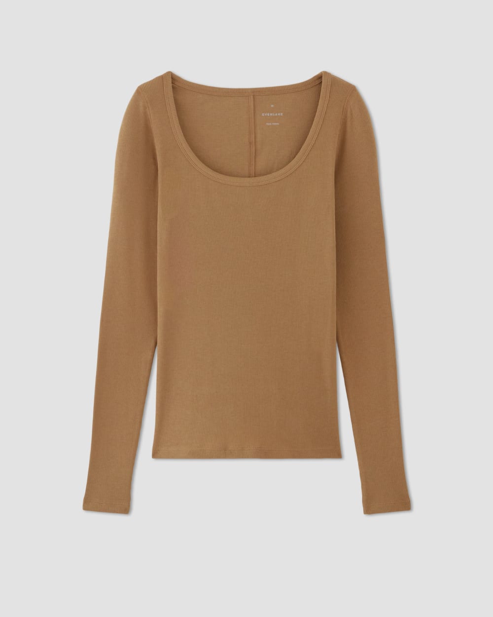 The Luxe Rib Long-Sleeve Scoop-Neck Tee | Toasted Coconut - Image 2