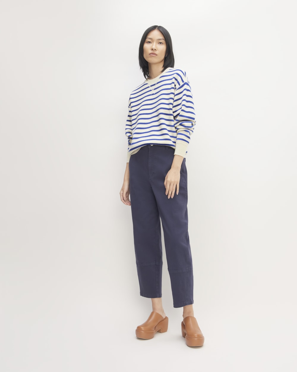 The Cotton-Merino Sweatshirt | Canvas / Lapis Blue - Image 3