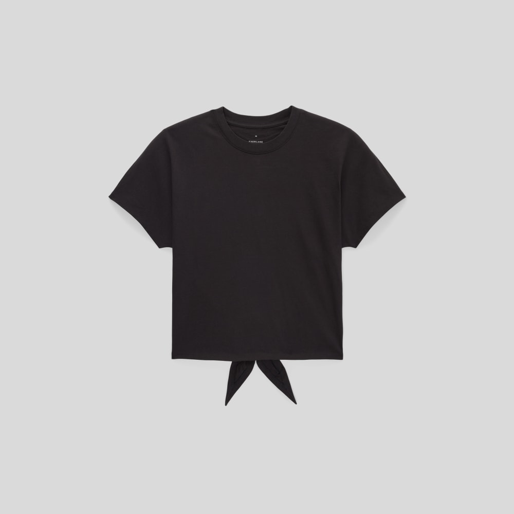 The Organic Cotton Tie Back Tee | Black - Image 2