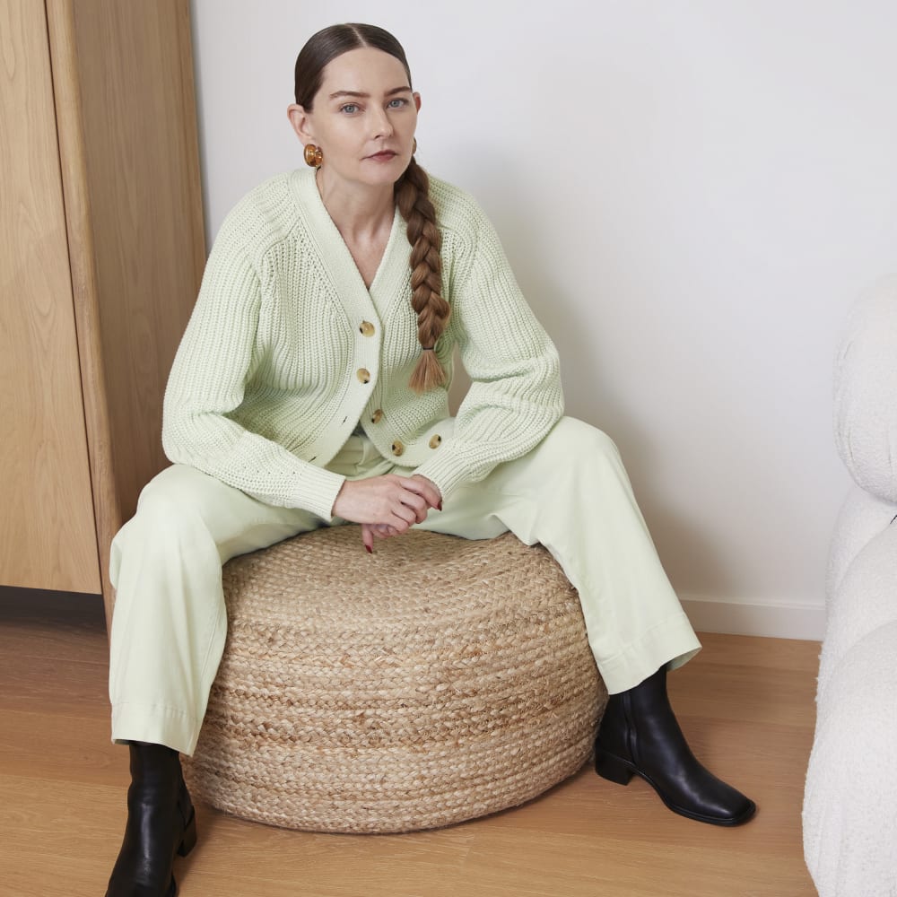 The Texture Cotton Cardigan | Seafoam Green - Image 7