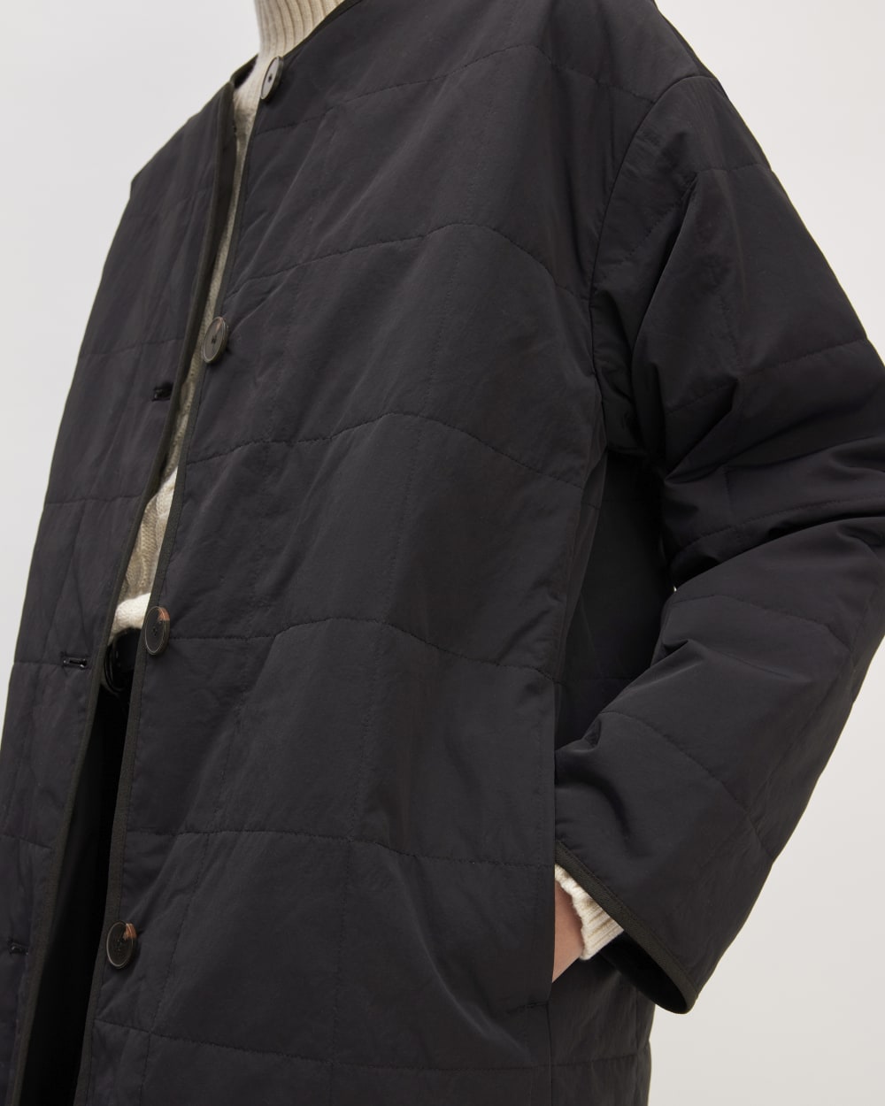 The ReNew Quilted Long Liner | Black - Image 5