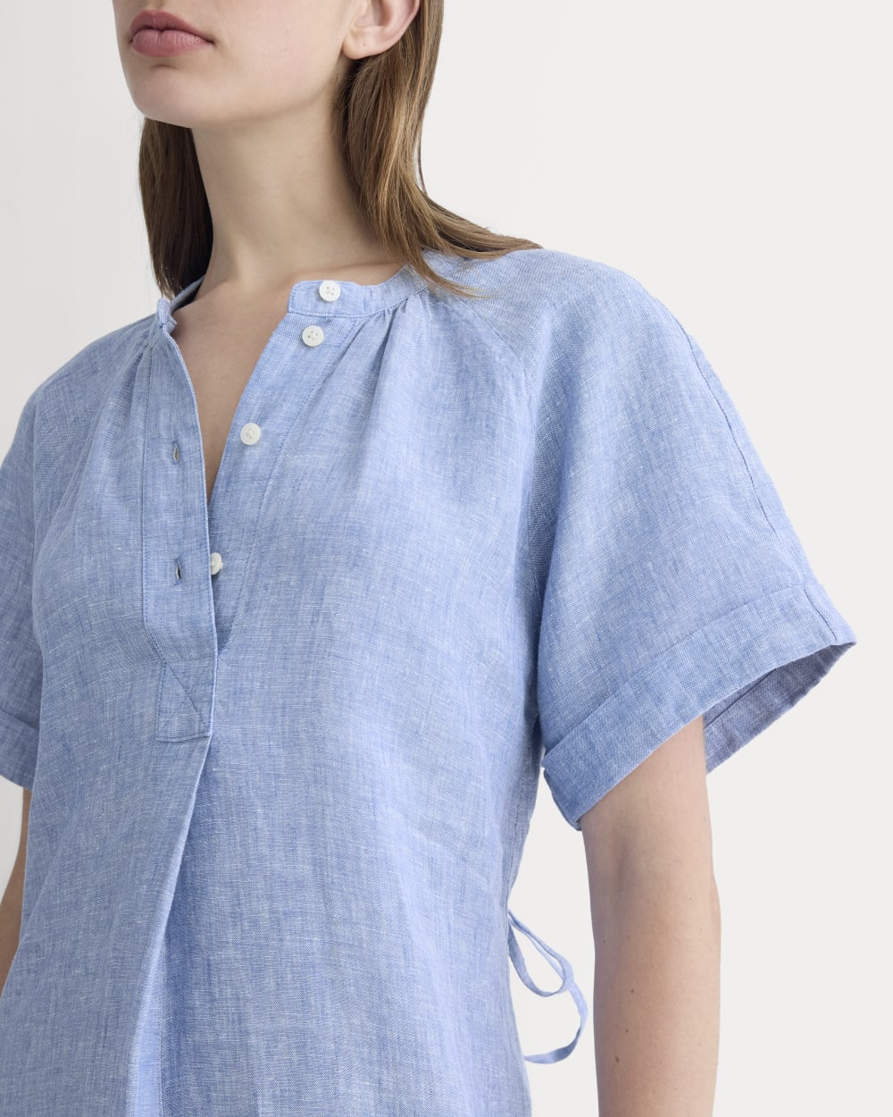 The Popover Dress in Linen | Chambray - Image 3
