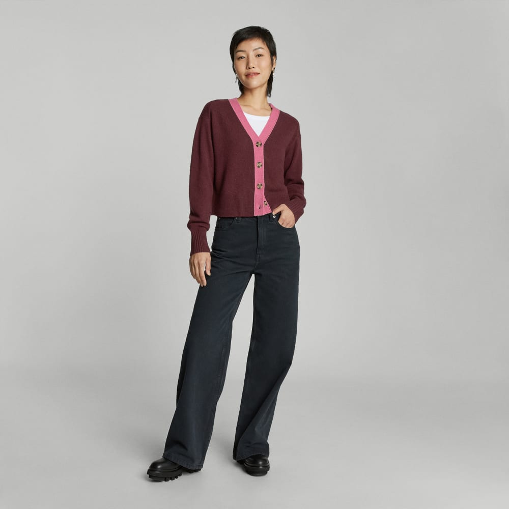 The Cashmere Cardigan | Tawny Port / Bubblegum - Image 5