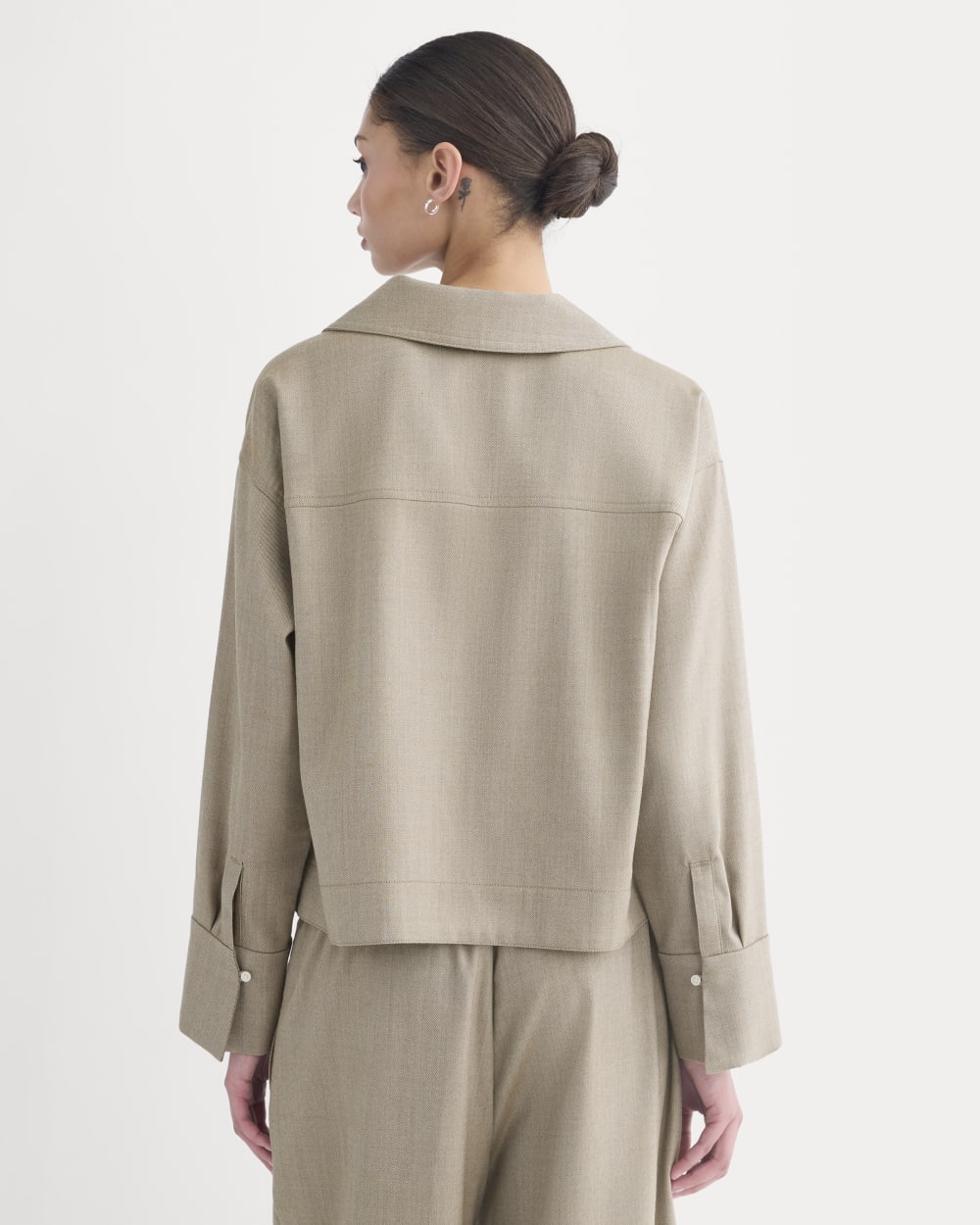 Overshirt in Tailor Twill | Light Taupe - Image 5