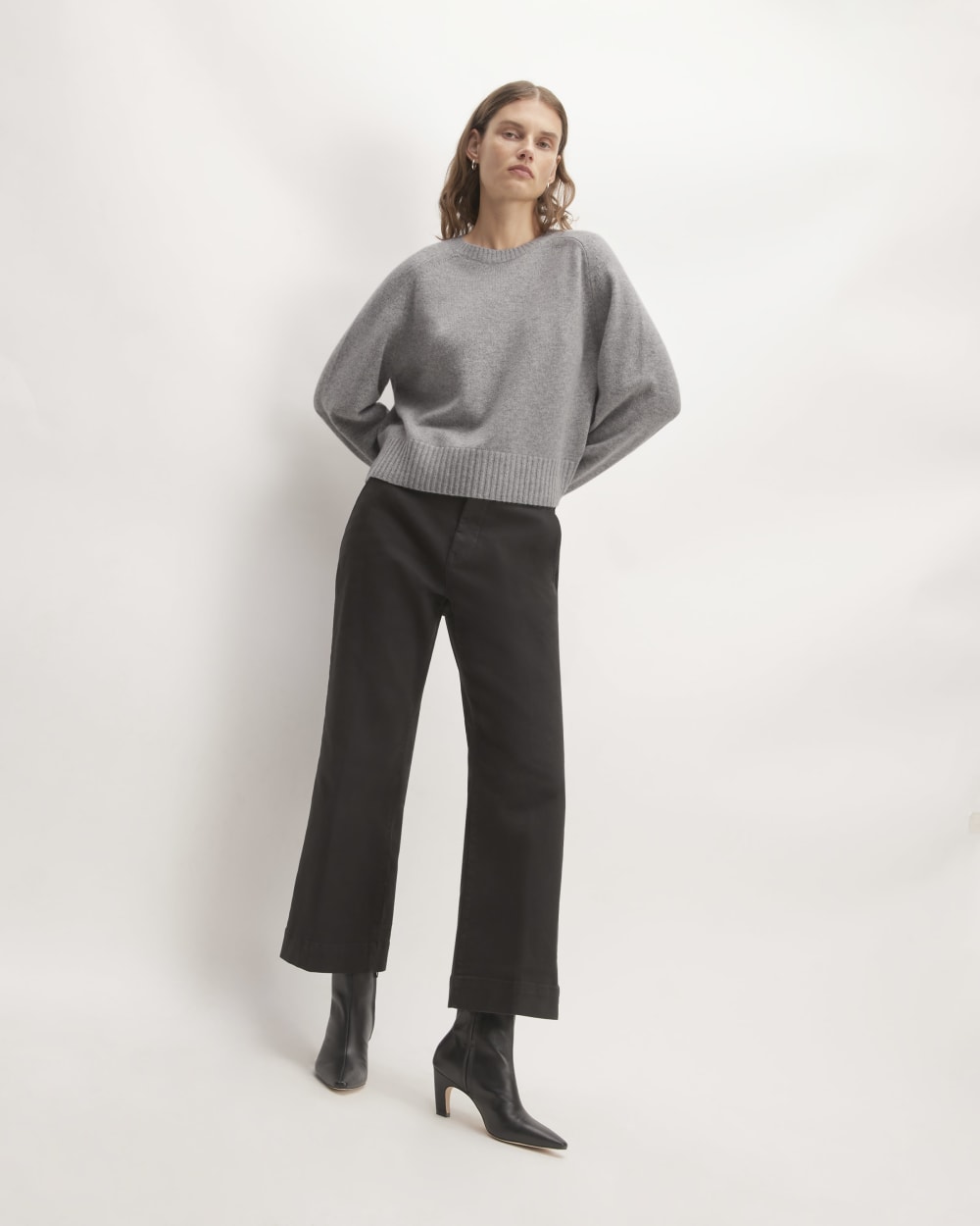 The Boxy Crew in Cashmere | Heathered Grey - Image 3
