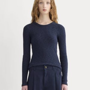 The Cozy Rib Long-Sleeve Tee | Navy