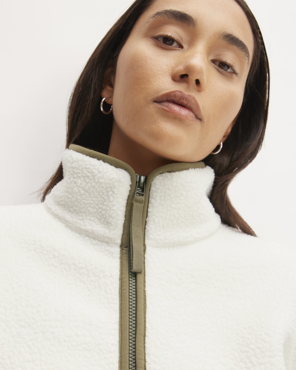 The ReNew Fleece Oversized Half-Zip | Bone - Image 4
