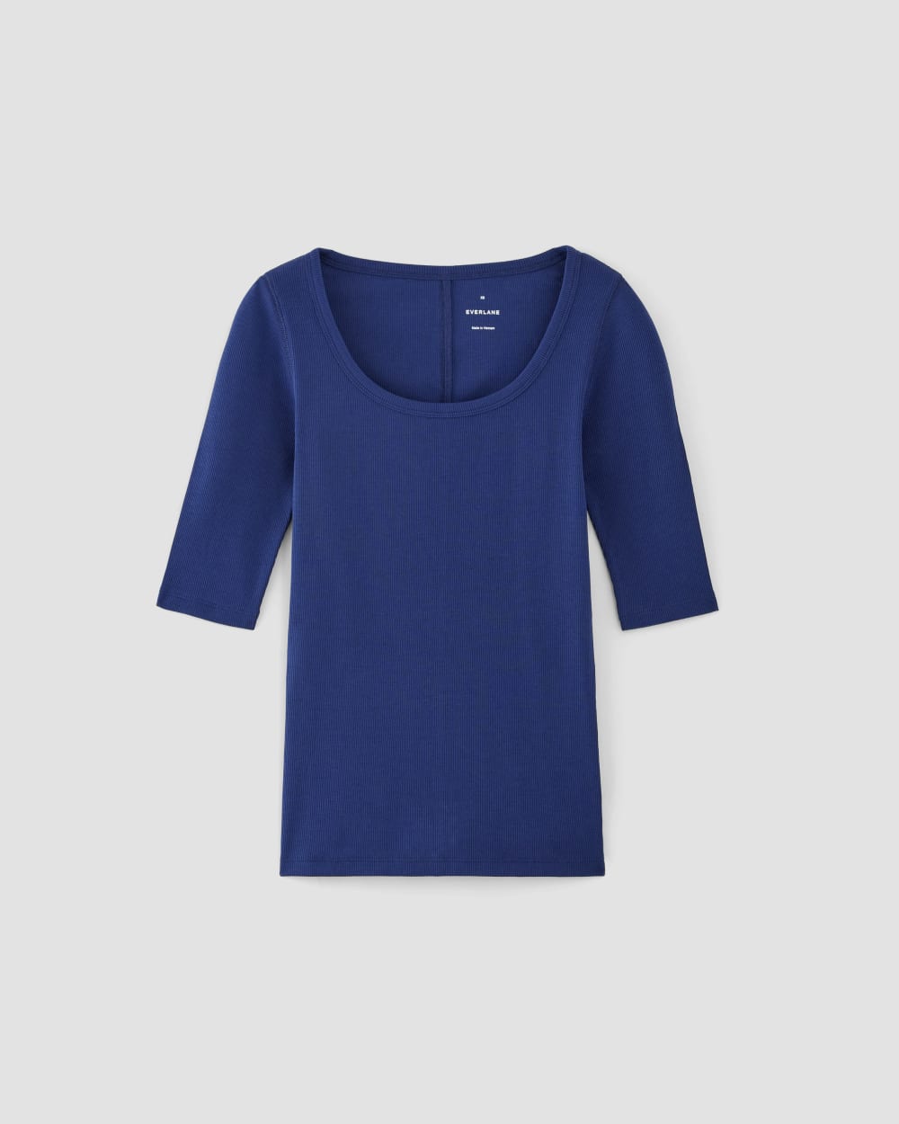 The Luxe Rib Scoop-Neck Tee | Bellwether Blue - Image 2