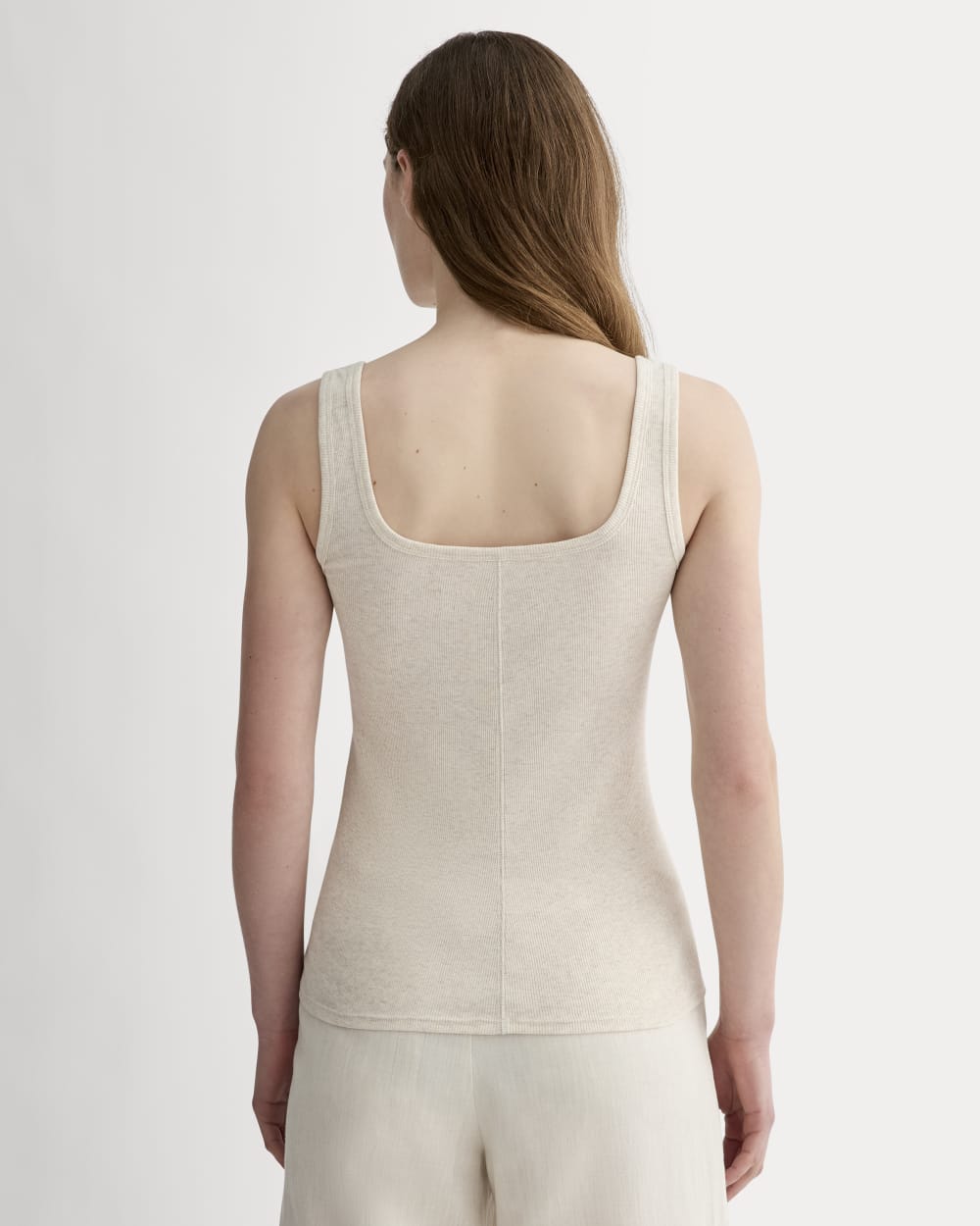 The Luxe Rib Square-Neck Tank | Heathered Oat - Image 4