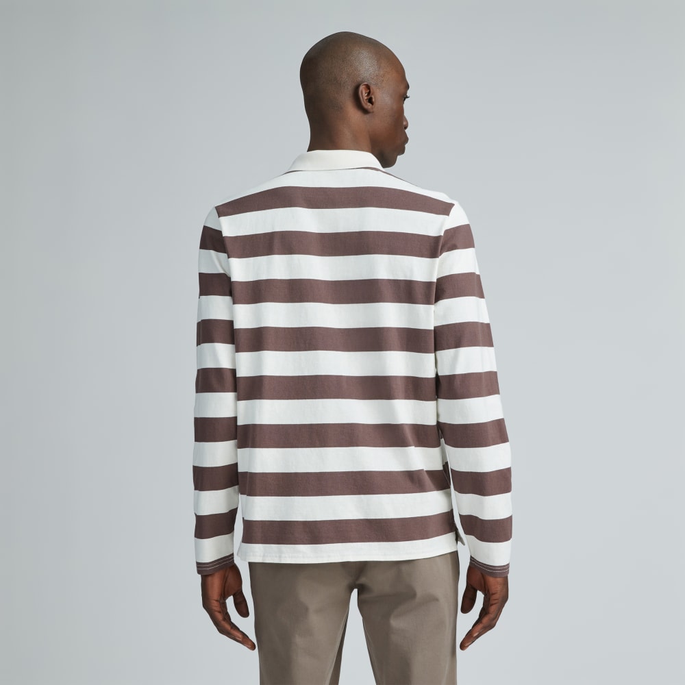 The Premium-Weight Rugby Shirt | Chocolate Brown / Canvas Tan - Image 3