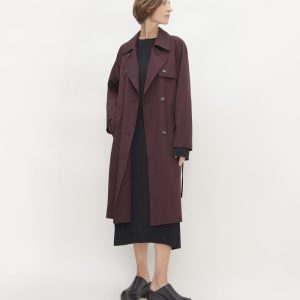 The Italian Wool Modern Trench | Burgundy
